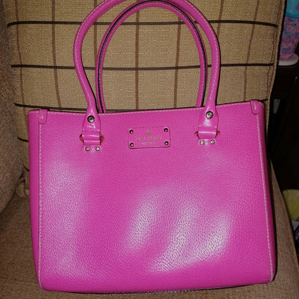 Kate Spade Vibrant Pink Tote- EUC - Picture 2 of 9